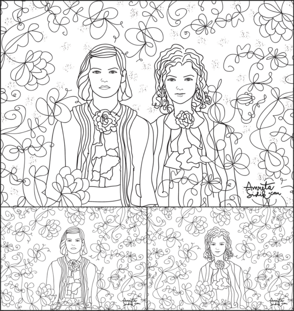 New colouring pages: the fashion girls part 1 – Doodlelicious Calligraphium